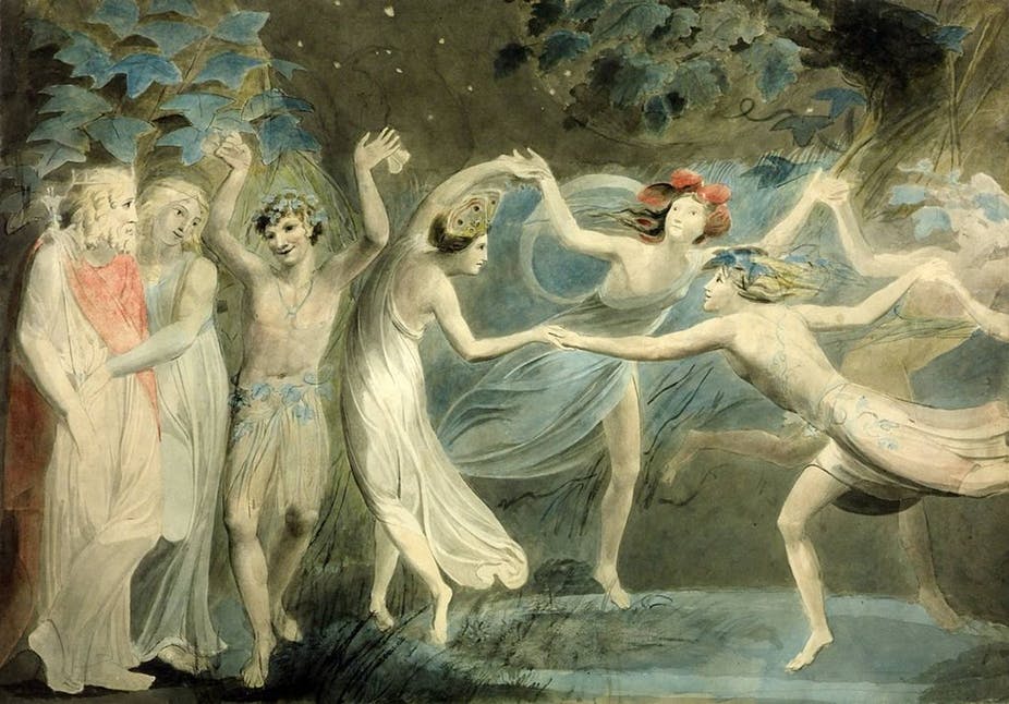 William Blake, d'après « Le Songe d'une nuit d'été » de Shakespeare. Wikimédia, CC BY-SA
